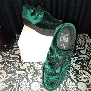 Emerald Green Velvet Mondo T.U.K. Viva High Creepers Psychobilly